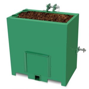 OUKIDR Ballast Box 3 Point, 800lbs Capacity, Tractor Ballast Box with 2" Hitch Receiver for Category 1 Tractor Attachment, Green