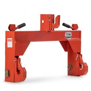 Titan Attachments 3 Point Orange Quick Hitch Receiver, Fits Cat 2 Tractors, Compatible with Cat 1, 4000 LB Lift Capacity, 32.75" Between Lower Arms, 14.75" Top Link to Lower Link