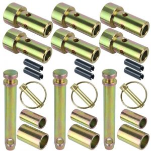 POSFLAG 3 Pack TK95029 Cat 1 Quick Hitch Adapter Bushing Kit with S07070200 Cat 1 Top Link Pin Hitch Accessory Heavy Duty Steel Fits for Category I 3-Point Hitch Tractors