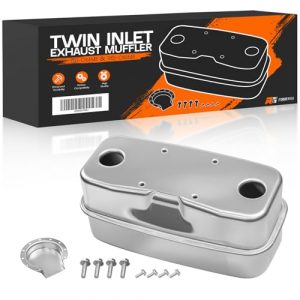 Twin Inlet Exhaust Muffler 751-0616B & 951-0616B - Compatible with Cub Cadet LT1018, LT1022, LT1024, GT1222, RZT22, RZT42, RZT50, RZT54 Lawn Tractors - Replaces OEM Part Numbers 951-0616 & 751-0616