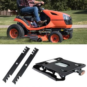 ELITEWILL Universal Seat Suspension for Zero Turn Mower and 2pcs Lawn Mower Blades Mower Parts with 42" Deck Fit for Craftsman Husqvarna Poulan Mowers
