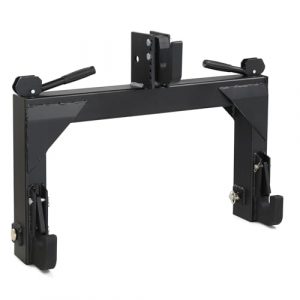 MOTOOS 3 Point Quick Hitch Receiver 3000 lbs 3-Pt Attachments Adaptation to Category 1 & 2 Tractor with 5 Level Adjustable Bolt (Black)