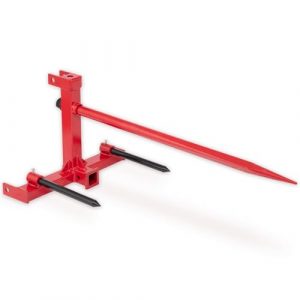 ZHAIUPON 47" Hay Bale Spear, 3 Point Gooseneck Tractor Trailer Hitch with 2 Stabilizers Spear, Hay Handing Equipment for Tractors, 3000lbs Capacity