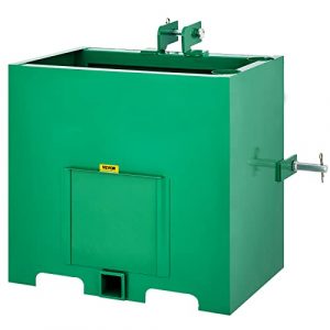 VEVOR 3 Point Ballast Box, 800lbs Capacity Hitch Ballast Box, Standard 2 inch Hitch Receiver, Tractor Ballast Box with 5cu.ft Volume, Heavy Duty Steel, Fits Category 1 Tractor Attachment, Green