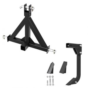 Hitch Mounted Ripper and 3 Point Hitch Receiver, Drawbar Adapter Category 1 Tractor Tow Compatible for Kubota, Cat, John Deere, BX, LM25H, WLM Tractor, NorTrac, Yanmar, Kioti
