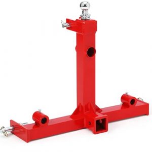 3 Point Gooseneck Trailer Hitch with 2 inch Receivers for Cat1, 3000lbs Capacity 3 Point Quick Hitch Attachment with Trailer Gooseneck Trailer Ball Drawbar Fits Category 1 Tractors