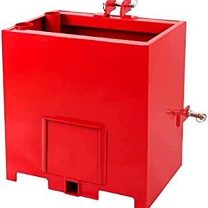 3 Point Ballast Box, 800lbs Capacity Hitch Ballast Box, Standard 2 Inch Hitch Receiver, Tractor Ballast Box with 5cu.ft Volume, Heavy Duty Steel, Fits Category 1 Tractor Attachment,Red