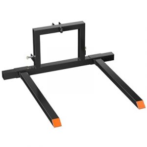 GarveeLife Pallet Forks for Tractor,3 Point Hitch Pallet Fork with 1500LBS Capacity,Equipped Adjustable Pallet Forks with High Strength Steel