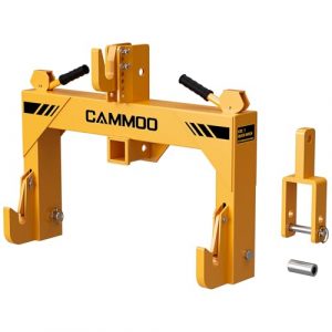 CAMMOO 3-Point Quick Hitch with 2" Receiver&Extra Versatile Adapter, Adaptation to Category 1, No Bushing Required, 3000LBS Lift Capacity, 5 Level Adjustable Bolt &Reinforcing Rib Design(Yellow)