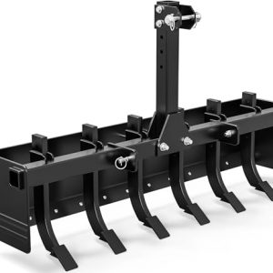 YINTATECH 55" 3 Point Box Blade for Tractor,ATV Box Scraper, Grader Blade Tractor Attachment Fits for Category 0 1,Black