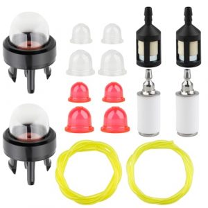 2 Size 2-Feet Fuel Line Gas Hose Tube Fuel Filter Kit for Small Engine Stihl Poulan Craftsman Husqvarna Homelite String Trimmer with Primer Bulb Pump Lawn Mower Parts