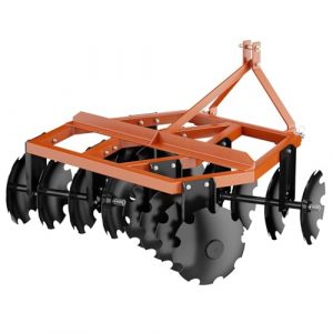 Petyee Notched Disc Harrow Plow 5 Ft - Fits Category 0 & 1 Tractor, 3 Point Fixation, 16" Notched Discs, Essential Farm Tool, 60"x 45"x 30.5"