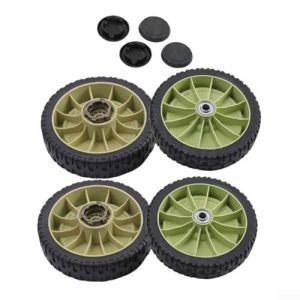 Sumsoctober Lawn Mower Wheel Kit 4 Pack Replacement Front and Rear Wheels 200mm Diameter Compatible for Honda HRU196 HRU214 HRU216D HR214 Lawn Care Maintenance Accessories