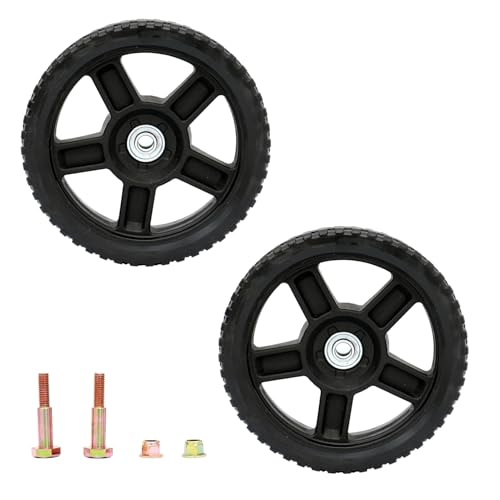 UCUT Lawn Mower Wheels 12 Inch Wheel kits with Bolts & Nuts,Push Mower Plastic Wheels Fits Craftsman Mower Generator Garden Tiller Most Standard Lawn Mowers,- Set of 2