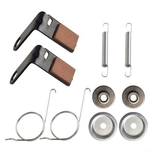 For John Deere GY21943B Brake Pad Kit with Retainer Spring Deck Bushing for 100 105 110 115 120 125 130 Series Lawn Mower Replacement Parts 2 Sets Metal