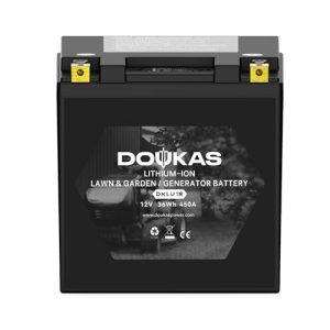 DOUKAS DKLU1R Lithium LiFePO4 Lawn Mower Battery, 12V 3Ah 450CCA Generators, Garden Tractor Starting Battery, Compatible with Craftsman, John Deere, Toro, Cub Cadet, Husqvarna, Ariens, Troy-Bilt