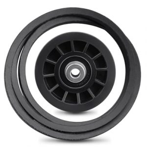 Drive Idler Pulley & Drive Belt Fit for Husqvarna Z254F Z246 Z254, Fit for Poulan Pro PRZ5426KH, Fit for Craftsman 917378XXX Series Lawn Mowers, Replace 539110311, 539110411