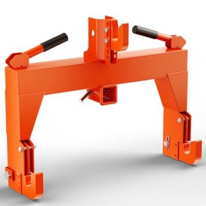3 Point Quick Hitch for Category 1 & 2 Tractors, 3000 Lb Capacity Heavy Duty 3-Pt Attachment with 2" Receiver, 5-Level Adjustable Bolt, Fast Connect Hitch Adapter for Farm Implements