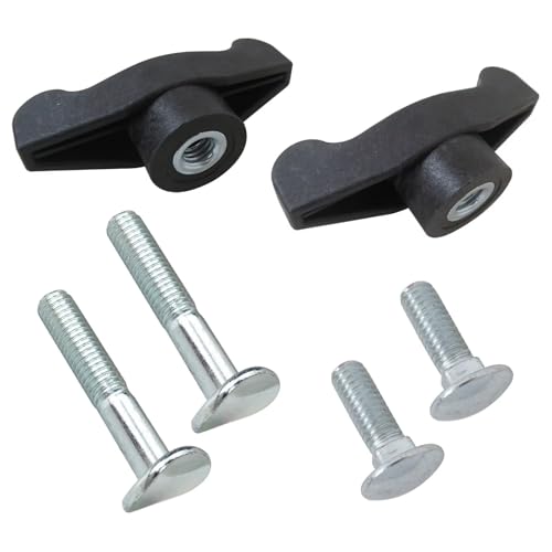 TalaBide Upgraded 4pcs Lawn Mower Handle Bolts & 2 Handles – Universal Wing Knob & T-Bolt Set for Snow Blower & Mowers