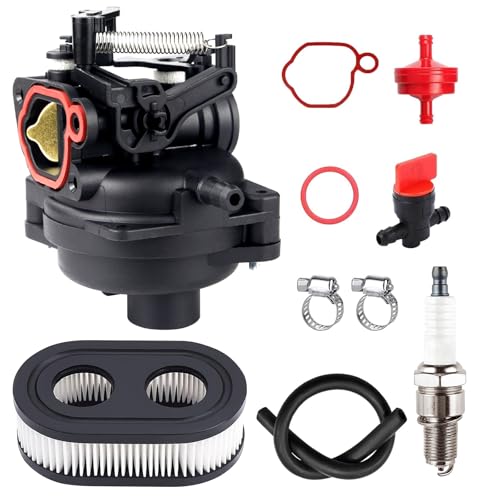 799584 Carburetor Kit Spark Plug & Air Filter for Briggs and Stratton TB110,TB200,09P702,103M02,550EX,625EX, 675EX,725EXI,163CC Lawn Mower Carburetor Replacement Parts for 594058 594057 592361 594529
