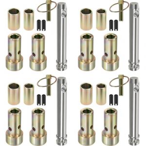 4 Packs TK95029 CAT 1 Quick Hitch Adapter Bushing Kit with S07070200 Top Link Pin and S07090100 Lynch Pin for Category 1 3-Point Quick Hitch and Tractor