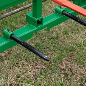 Titan Attachments Hay Frame Attachment, 39" Hay Bale Spear and Stabilizers, Rated 4,000 LB, Receiver Hitch, Fits John Deere Loaders