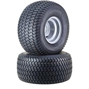 WANDA Lawn Mower Tractor Tire Wheel Assembly 20X10-8 4-Ply with 4 Lugs on 4" PCD Silver Wheel-13040,SET 2