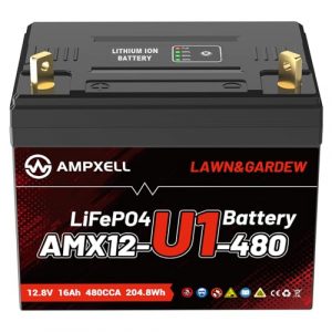 AMPXELL Group U1 Lithium LiFePO4 Lawn Mower Battery,Garden Tractor Battery 480CCA,Compitable for Ride on Lawn Tractor and Mower,Fits for John Deere,Cub Cadet,Craftsman,Troy-Bilt Mower, and Generator