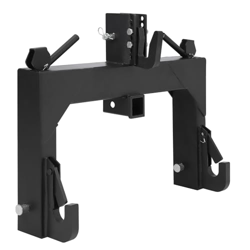 GARVEE 3 Point Quick Hitch Category 1, 3000 LBS Lifting Capacity Tractor Quick Hitch, 27.5" Between Lower Arms, 14.5" ~17.5" Level Adjustment, Quick Hitch Adaptor to Category 1 and 2 Tractors (Black)