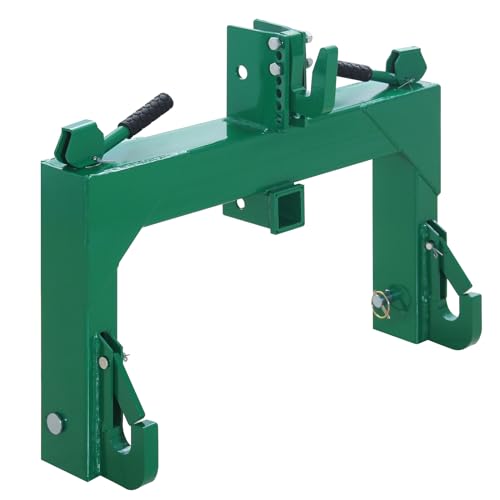 Heavy Duty 3 Point Quick Hitch for Tractors, Category 1 & 2, 3000LB Capacity, 2 Receivers, 5-Level Adjustable Hook, Fits 3 Point Hitch Attachments, Fits Implements, Heavy Duty Hitch System,Orange
