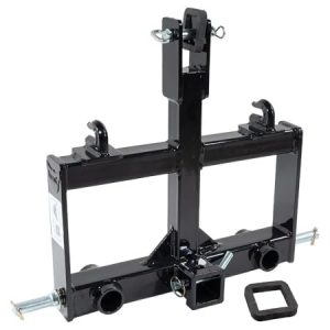 Mytee Products 3 Point Trailer Hitch Attachments for Tractor w/ 2" Receiver Tractor Bucket G70 3/8" Grab Hooks, and 2 Hay Spear Holes for Category 0 Tractors