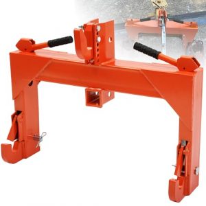 YINTATECH Heavy-Duty 3 Point Quick Hitch, 3000lbs Lift Capacity, 3 Point Hitch Fits for Tractor Category 1 with 2" Receiver & 5 Level Adjustable Bolt, Red Powder Coated,No Extra Bushings Required