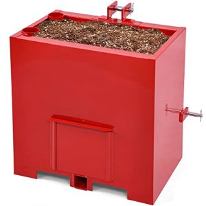 YITAMOTOR 3 Point Hitch Ballast Box, 800 lbs Tractor Ballast Box with 2'' Quick Hitch Receiver for 3 Point Category 1 Tractors, Loaders and Skid Steers, Red