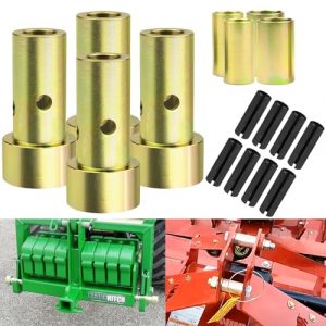 Sporthfish TK95029 Quick Hitch Adapter Bushing Set with Top Link Bushings Fit for Cat 1 3-Point Tractor Implements Category 1 Quick Hitch Bushings, 2 Pair, Gold