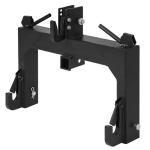 3-Point Quick Hitch Category 1 & 2 Tractor Implement Adaption,No Bushing Required, 3000LBS Lift Capacity, Black Powder Coat, 3000 Lb Lift Capacity,5 Level Adjustable Bolt