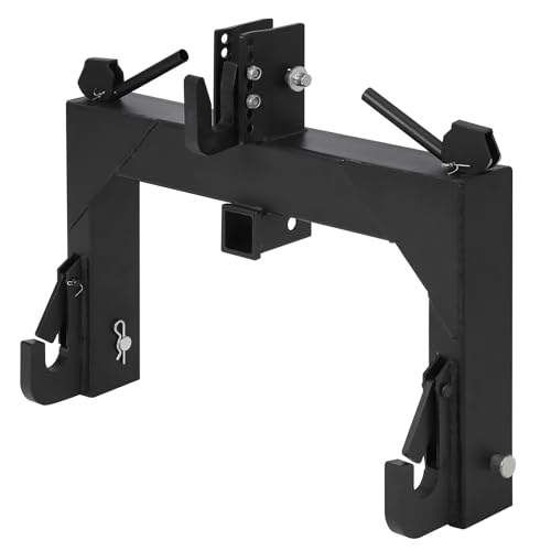 3-Point Quick Hitch Category 1 & 2 Tractor Implement Adaption,No Bushing Required, 3000LBS Lift Capacity, Black Powder Coat, 3000 Lb Lift Capacity,5 Level Adjustable Bolt