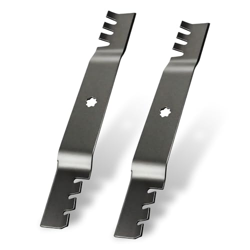 GANCO 942-04244A Mower Blades for Cub Cadet 46 Inch Mower XT1 LT46 LTX Replacement Part Accessories Replace 742-04290 742-04290A 942-04290 (Pack of 2 Lawn Mower Toothed Blades)