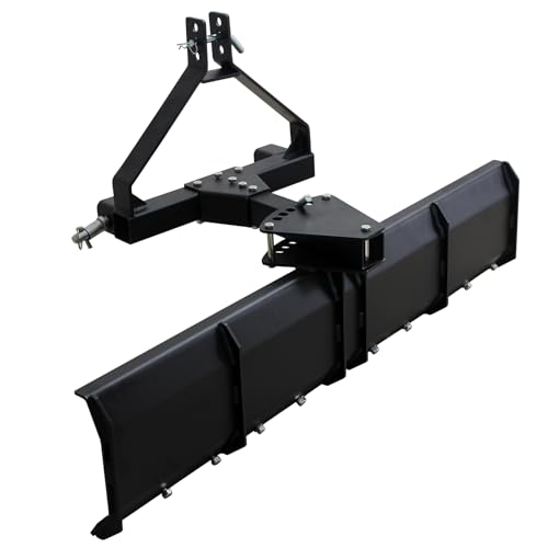 3 Point Rear Grading Blade for CAT_0 & CAT_1 Tractor, 52" Width Heavy Duty Steel Scraper for Grading Driveways, Arenas, Top Soil, Gravel and More