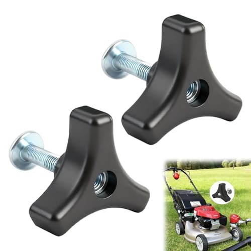 4 Sets Lawn Mower Handle Bolts, Lawn Mower Handle Knobs Nut Bolt, Triangle Handle Knob Screw Bolt Set Replacement, for Honda Lawn Mower or Other Lawn Machine Accessories Supplies Replacement Parts