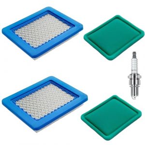 2-Pack 491588S Air Filter with Pre-Filter and Spark Plug for B&S Craftsman Toro Honda Troy-Bilt John Deere Husqvarna Lawn Mower Air Cleaner Parts