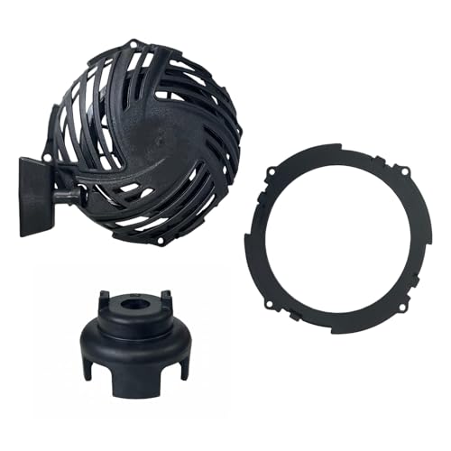 3 Pcs Set 593959 Recoil Starter Assembly for Briggs Stratton 300E 450E 500E 550E Troy Bilt TB110 TB115 TB200 Yard Machine 125cc 140cc Engine Lawn Mower Parts,590588 595355 Pull Start Cup Claw Kit