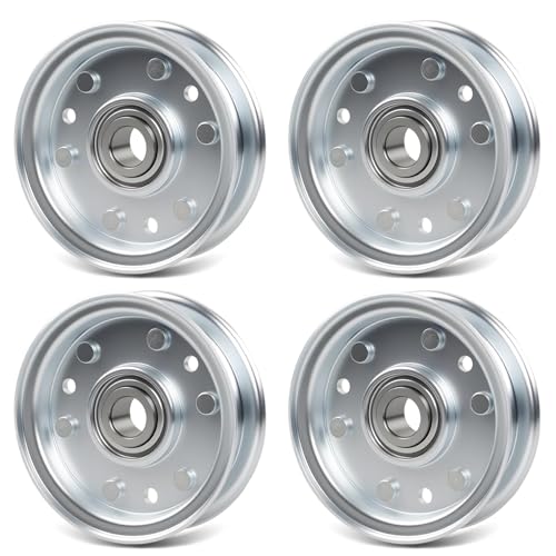 164090 Idler Flat Pulley Compatible with RFM Series 4' 5' 6' Finish Mowers, Lawn Tractor Pulley Replaces King Kutter Part, 4 Pack