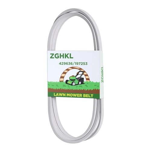 ZGHKL 429636 197253 Mower Belt Deck Belts Compatible with Craftsman Husqvarna Poulan AYP for John Deere M84136 M87323 42" Deck Lawn Mowers Parts 1/2'' x 101''