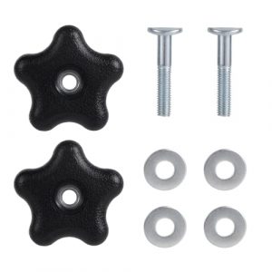 Penitue 2 Pack Lawn Mower Handle Bolts for Toro, Five-Pointed Design Handle Bolt Knob with Screws & Washers Repair Kit Parts Replacement Accessories for Most Lawn Mowers Snow Blowers (Black)
