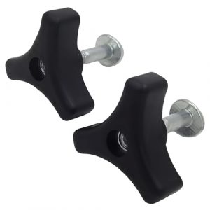ELIFEPARTS Lawn Mower Handle Knobs Nut & Bolt Set – Replacement for Craftsman Honda Husqvarna Poulan Riding & Push Mowers | Durable Plastic Knob with Zinc-Plated Bolt, Easy Install (2 Sets)
