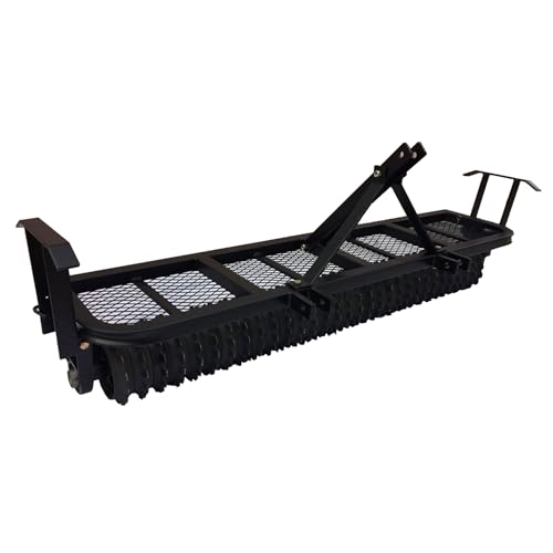 Field Tuff 5' 3 Point Cultipacker, 26 Cast Iron Packer Wheels, 60" Working Width, Fits Category 1 Hitch, Ideal for ATV/Tractor Lawn Attachments, Black