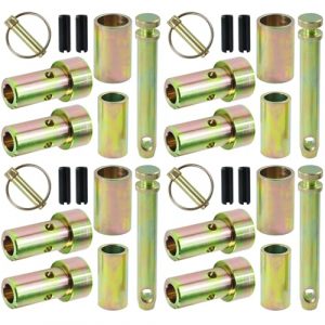 POSEAGLE 4 Pack TK95029 Cat 1 Quick Hitch Adapter Bushing Kit with S07070200 Top Link Pin and Heavy Duty Lynch Pin with Ring Replaces S14114400 for Category I 3-Point Hitch Tractors